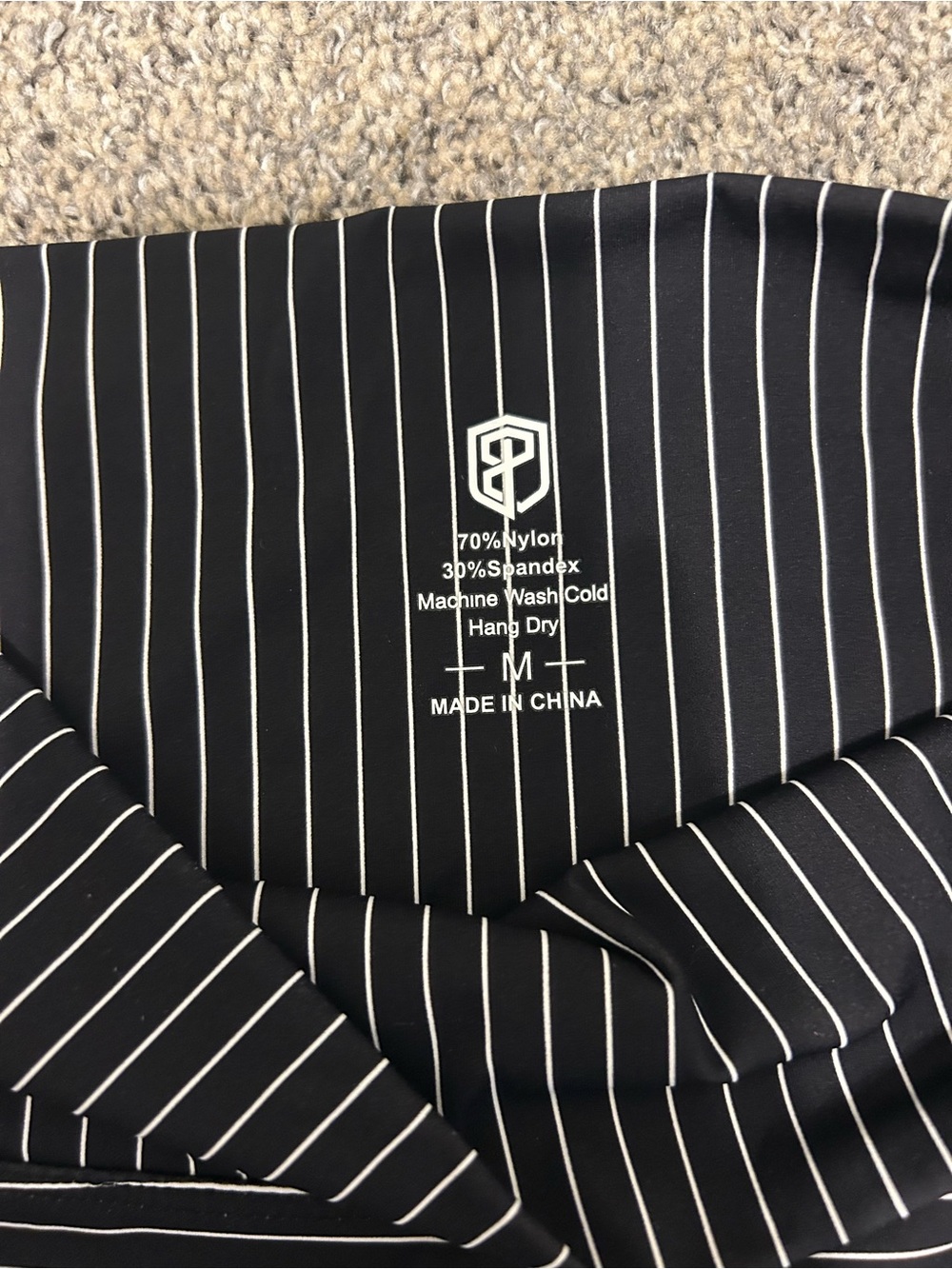 Born Primitive Black with White Pinstripe High-Waist Women’s Shorts - Picture 3 of 3